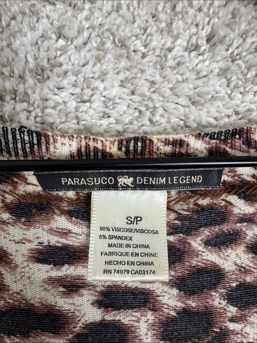 Parasuco Retro animal print Cropped Long Sleeve Cardigan Sweater Small - Picture 5 of 10